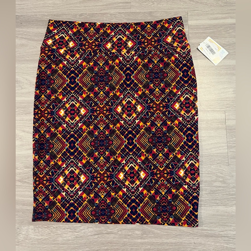LuLaRoe Cassie 3XL Geometric Pencil Skirt Multicolor NWT Plus Size